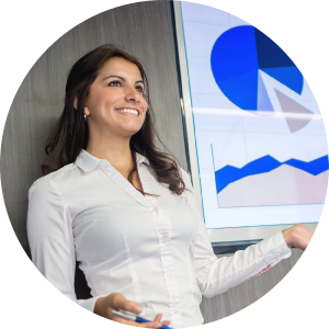 Woman giving presentation