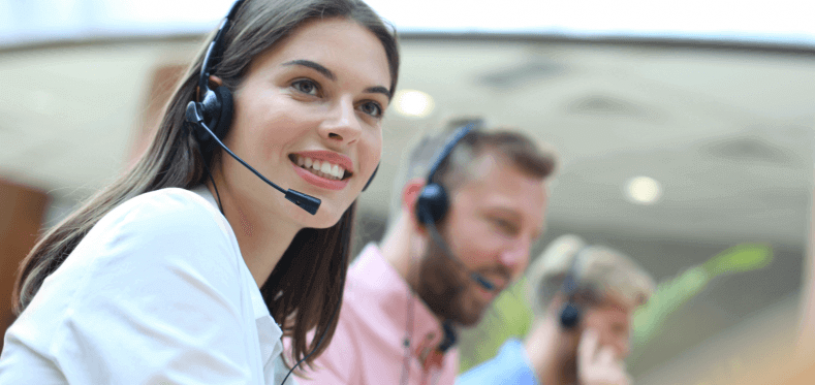 Woman conducting a call