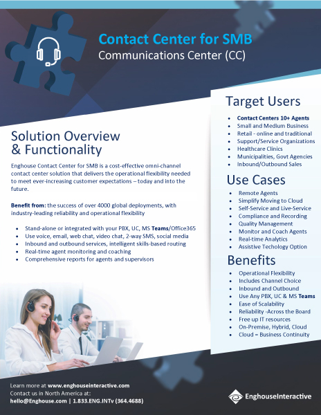 Contact Center for SMB - information