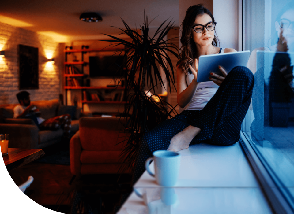 Woman holding tablet