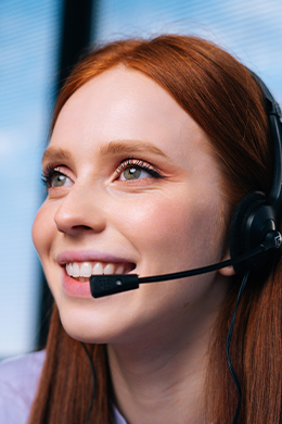 Female call center employee