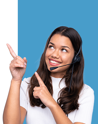 Woman with call headset