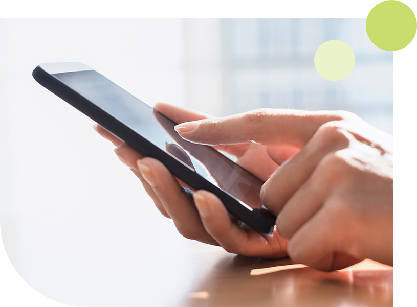 Filling out survey on mobile device