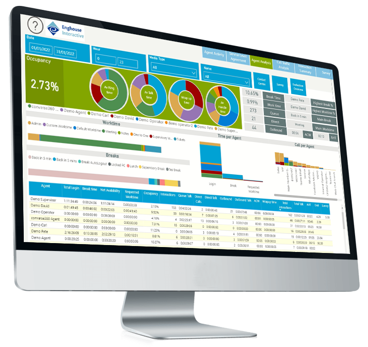 Application UI visible on monitor