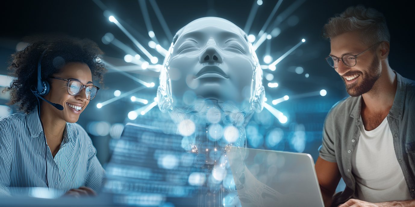 cx agent works with AI and customer